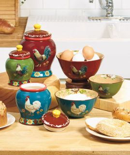 Kitchen Rooster colorful Canister set Decor Set Large Medium small