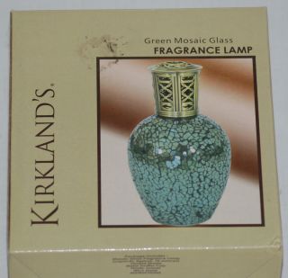 Kirklands Green Mosaic Glass Fragrance Lamp Unused in EC