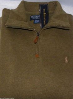 Ralph Lauren Olive French KN Half Zip Long Sleeve Pullover New Small