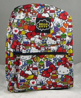 Hello Kitty BRIGHT COLOR Food BACKPACK Back Pack School Travel Book