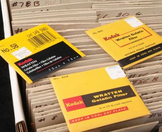Over 150 NEW, FACTORY SEALED Kodak Wratten Filters YOUR PICK 3