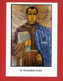 St Maximilian Kolbe Religious Icon Holy Card Hermitage