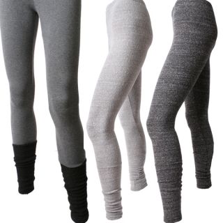Straight or Slouchy Ankle Knit Leggings Long Cuff Tights Full Length