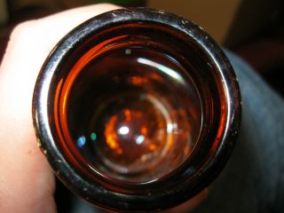 Old Vtg Amber Glass Kruschen Salts Jar Bottle 170