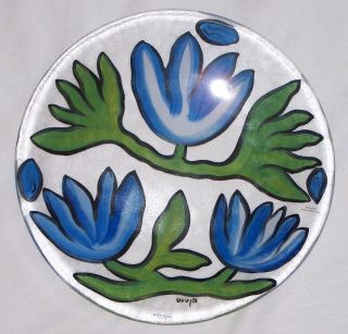 Kosta Boda Tulipa Large Signed Platter Decorative UHV Hand Painted