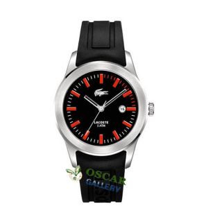 Lacoste Advantage 2010414 Black Rubber Strap Mens Watch New 2 Years