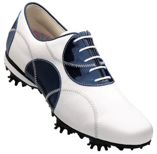 FootJoy Womens LoPro Dot Golf Shoes 2012 White Navy 97141 New