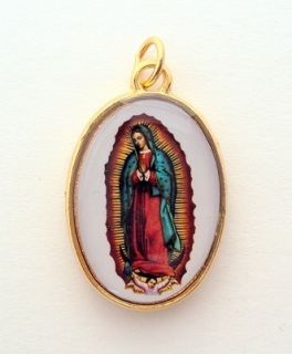 of Guadalupe Medal Double Sided Gold Plate Medalla Virgen de Guadalupe