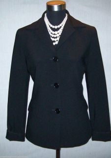 Lafayette 148 New York Black Dress Casual Career Suit Jacket Sz 4