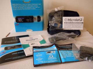 CONTOUR Diabetes Meter Monitoring System NWOB Microlet2 lancing device
