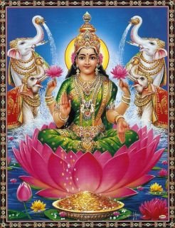 Beautiful Lakshmi Laxmi Mata Poster 9x11 9844