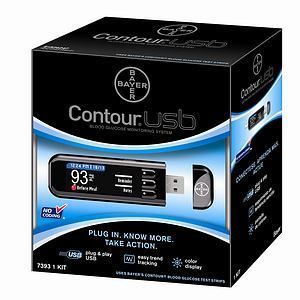 New Bayer Contour USB Blood Glucose Monitoring System Meter Kit