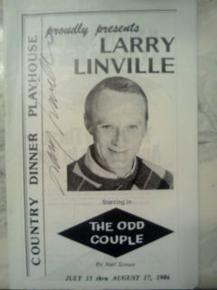 Larry Linville Autographed Playbill 1986