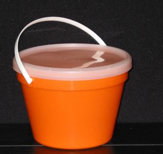 Orange Gallon Bucket Lid Pail Large Plastic Container