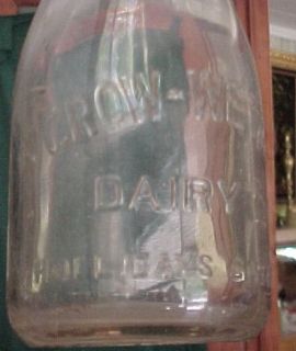 Vintage CROW WETZEL DAIRY CO Hollidays Cove W VA Milk Bottle W