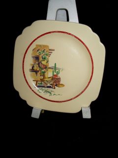 Vintage Homer Laughlin Mexicana Bread Plate Deco Retro Style Marked GC