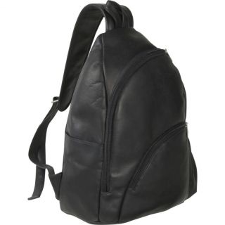 Le Donne Leather Unisex Premium VAQUETTA Leather Sling Backpack Black