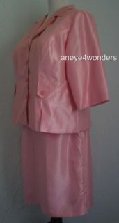 LADIES 2 Pc SKIRT SUIT Le Bos Brand Sz 22 NWOT Gorgeous Pink Jacket