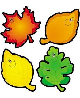 Carson 5552 Fall Leaves Cut Outs Classroom Decorative New