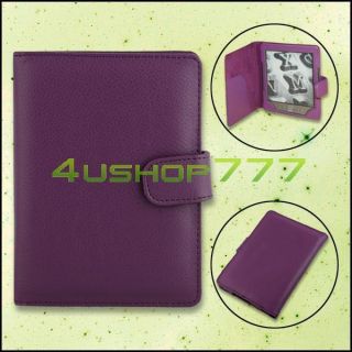 Purple Leather Cover Case for  Kindle 4 4G 4th Generation