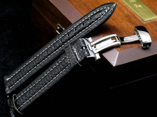 22mm Leather Watch Band Butterfly Clasp for Longines XL