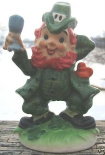 Vintage Lefton St Patricks Day Leprechaun Figurine