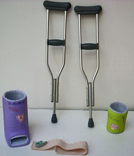 American Girl Crutches Arm Leg Casts Bandage