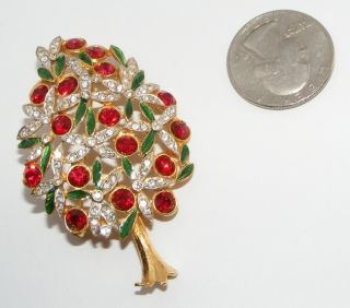 Vintage Sphinx Rhinestone Christmas Tree BROOCH Pin costume jewelry