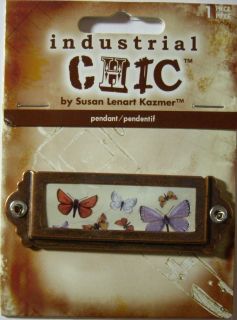 INDUSTRIAL CHIC PENDANT/BOX LABEL Butterflies by Susan Lenart Kazmer