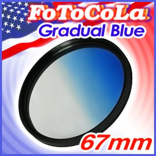 67mm Graduated Blue ND Lens Filter Screw Mount Gradual
