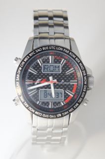 Jacques LeMans Mens Sport Watch Formula One ANA Digital Black Dial