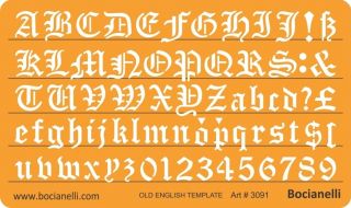 20mm Old English Lettering Letters Art Craft Drawing Drafting Template
