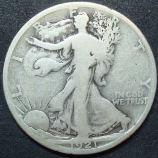 1921 D Walking Liberty Half Dollar Coin
