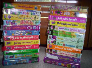 LOT OF 24 BARNEY VHS VIDEOS LETS GO TO THE ZOO IMAGINATION ISLAND