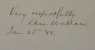 Inscribed Lew Wallace Ben Hur 1888 Very RARE