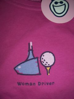 Life Is Good Shirt Womens Golf Woman Driver Short Sleeve New with
