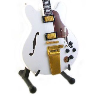 Miniature Guitar Alex Lifeson Gibson ES 355 Alpine White Hollow Free