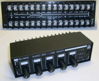 RDL RUMX5 Compact Audio Mic Line Mixer
