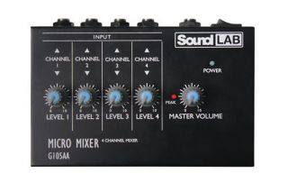 Soundlab 4 Channel Mono Microphone Line Mixer