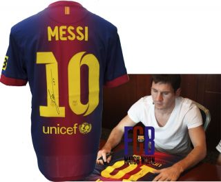 Lionel Messi Barcelona Signed 2013 Home Shirt from Official Signing