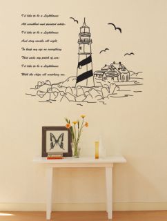Large Wall Decor Vinyl Decal Sticker Lighthouse Quote