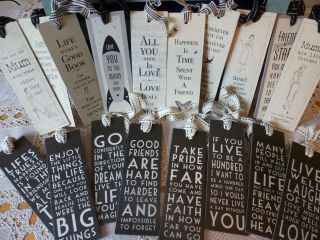 Black Card Bookmark Shabby Chic Wisdom Wise Word Inspirational Quote