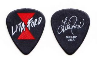 Lita Ford Black Signature Guitar Pick 2012 Rock of Ages Tour Runaways