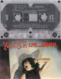 Live Animal EP Cassette Tape 1987 Restless 72235 4 WASP