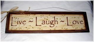 Live laugh Love ivy vine wooden Wall Art Sign country Home decor wood