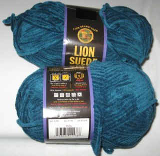 Skeins New Lion Brand Lion Suede Yarn Color Teal