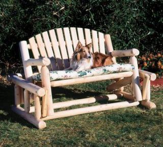 Glider Patio Garden Outdoor Wood Log Furniture Swing Rocker