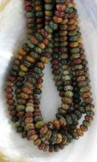 Colorful Red Creek Jasper 10mm Rondelle Beads