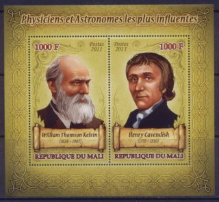 William Thomson Kelvin and Henry Kavendish on Stamps ML4011