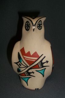 Native Pueblo Jemez Pottery Owl Signed P Loretto 292